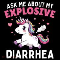 Ask Me About My Explosive Diarrhea Funny Poop Meme Unicorn  City Backpack