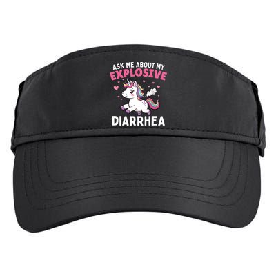 Ask Me About My Explosive Diarrhea Funny Poop Meme Unicorn  Adult Drive Performance Visor
