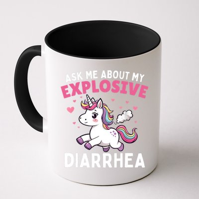 Ask Me About My Explosive Diarrhea Funny Poop Meme Unicorn  Mug
