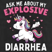 Ask Me About My Explosive Diarrhea Funny Poop Meme Unicorn  25L Jumbo Tote