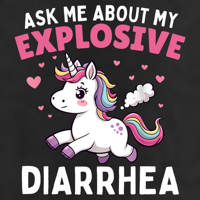 Ask Me About My Explosive Diarrhea Funny Poop Meme Unicorn  25L Jumbo Tote
