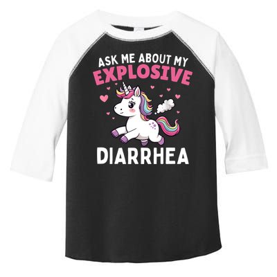 Ask Me About My Explosive Diarrhea Funny Poop Meme Unicorn  Toddler Fine Jersey T-Shirt
