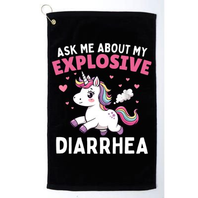 Ask Me About My Explosive Diarrhea Funny Poop Meme Unicorn  Golf Towel