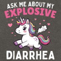 Ask Me About My Explosive Diarrhea Funny Poop Meme Unicorn  Cotton Canvas Backpack