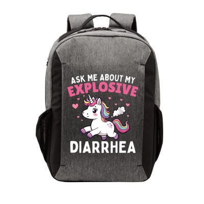 Ask Me About My Explosive Diarrhea Funny Poop Meme Unicorn  Vector Backpack