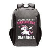 Ask Me About My Explosive Diarrhea Funny Poop Meme Unicorn  Vector Backpack