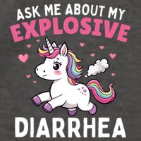Ask Me About My Explosive Diarrhea Funny Poop Meme Unicorn  Vector Backpack