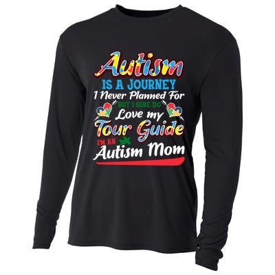 Autism Mom Autism Awareness Mom Autism Is A Journey Retro Cooling Performance Long Sleeve Crew