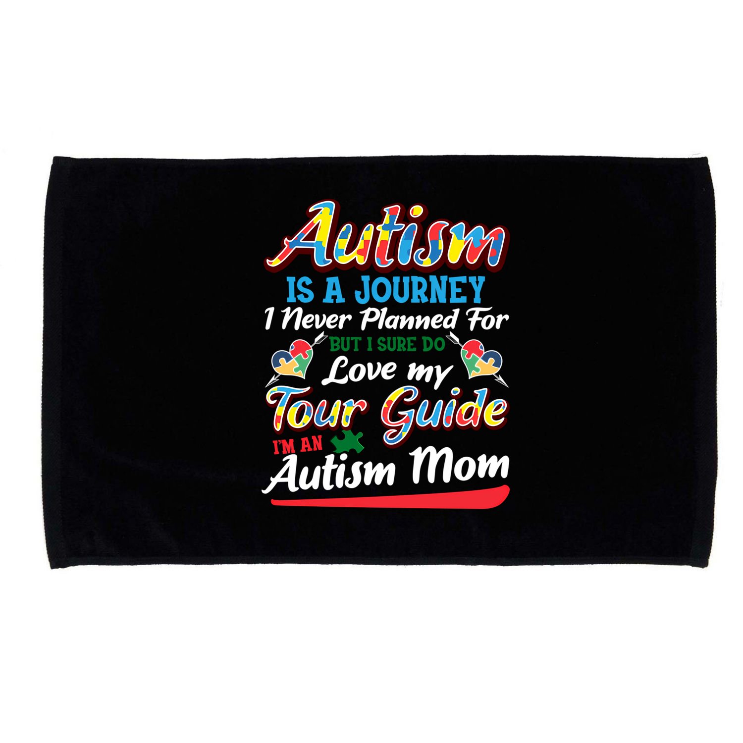 Autism Mom Autism Awareness Mom Autism Is A Journey Retro Microfiber Hand Towel