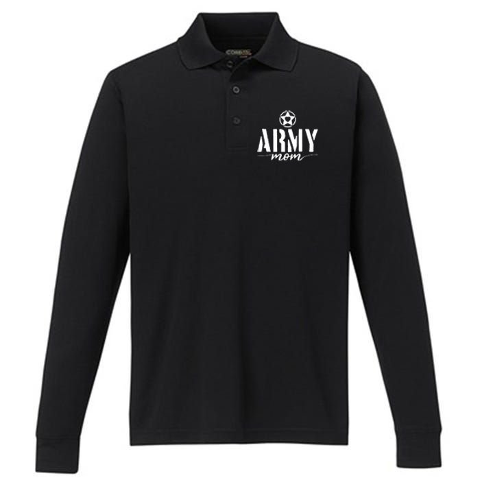 Army Mother Performance Long Sleeve Polo