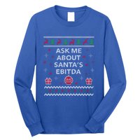 Ask Me About Santas Ebitda Accountant Design Ugly Christmas Cool Gift Long Sleeve Shirt