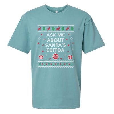 Ask Me About Santas Ebitda Accountant Design Ugly Christmas Cool Gift Sueded Cloud Jersey T-Shirt