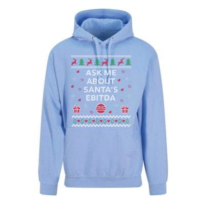 Ask Me About Santas Ebitda Accountant Design Ugly Christmas Cool Gift Unisex Surf Hoodie