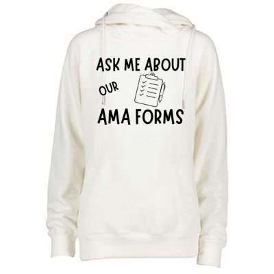 Ask Me About Our Ama Forms Womens Funnel Neck Pullover Hood