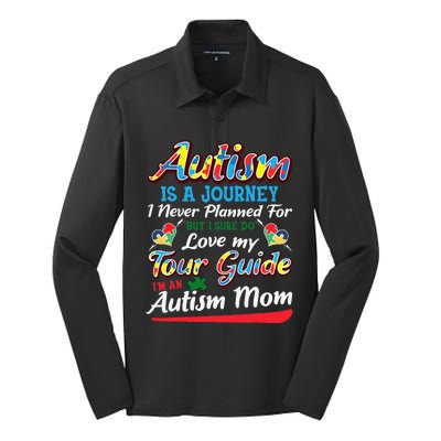 Autism Mom Autism Awareness Autism Is A Journey Silk Touch Performance Long Sleeve Polo