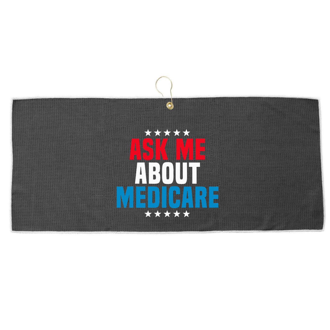 Ask Me About Medicare Health Insurance Consultant Large Microfiber Waffle Golf Towel