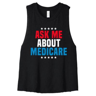 Ask Me About Medicare Health Insurance Consultant Women's Racerback Cropped Tank