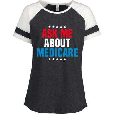 Ask Me About Medicare Health Insurance Consultant Enza Ladies Jersey Colorblock Tee