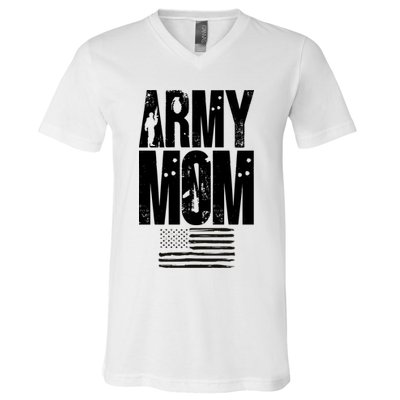 Army Mom American Flag Gift For Mother's Day V-Neck T-Shirt