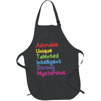 Autism Meaning Awareness Autistic Gift Intelligent Full-Length Apron With Pockets