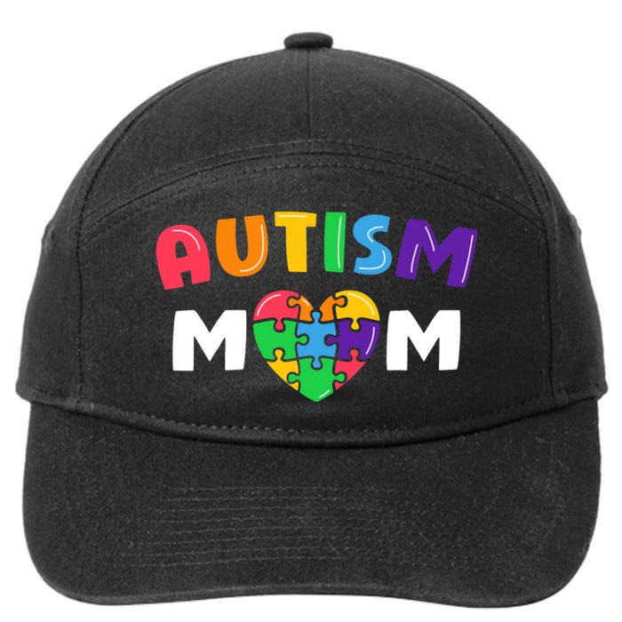 Autism Mom Autism Awareness Gift 7-Panel Snapback Hat