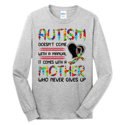 Autism Mom American Flag Tall Long Sleeve T-Shirt