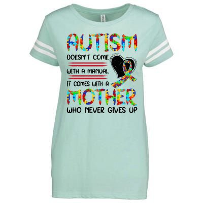 Autism Mom American Flag Enza Ladies Jersey Football T-Shirt