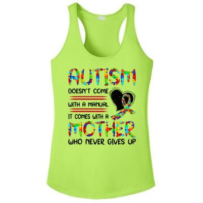 Autism Mom American Flag Ladies PosiCharge Competitor Racerback Tank