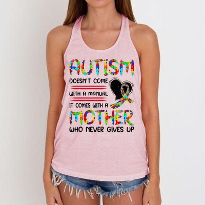 Autism Mom American Flag Women's Knotted Racerback Tank