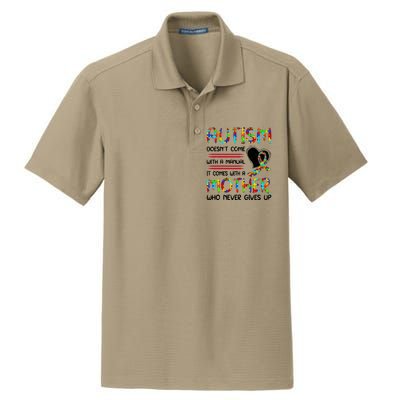 Autism Mom American Flag Dry Zone Grid Polo