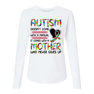 Autism Mom American Flag Womens Cotton Relaxed Long Sleeve T-Shirt