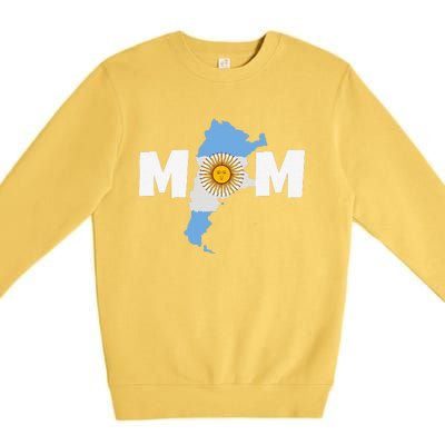 Argentinian Mom Argentina Mommy Funny Argentine Flag Premium Crewneck Sweatshirt