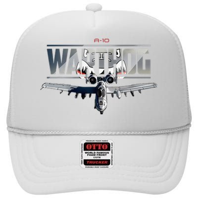 American Military Airplane Warthog Pilot High Crown Mesh Back Trucker Hat