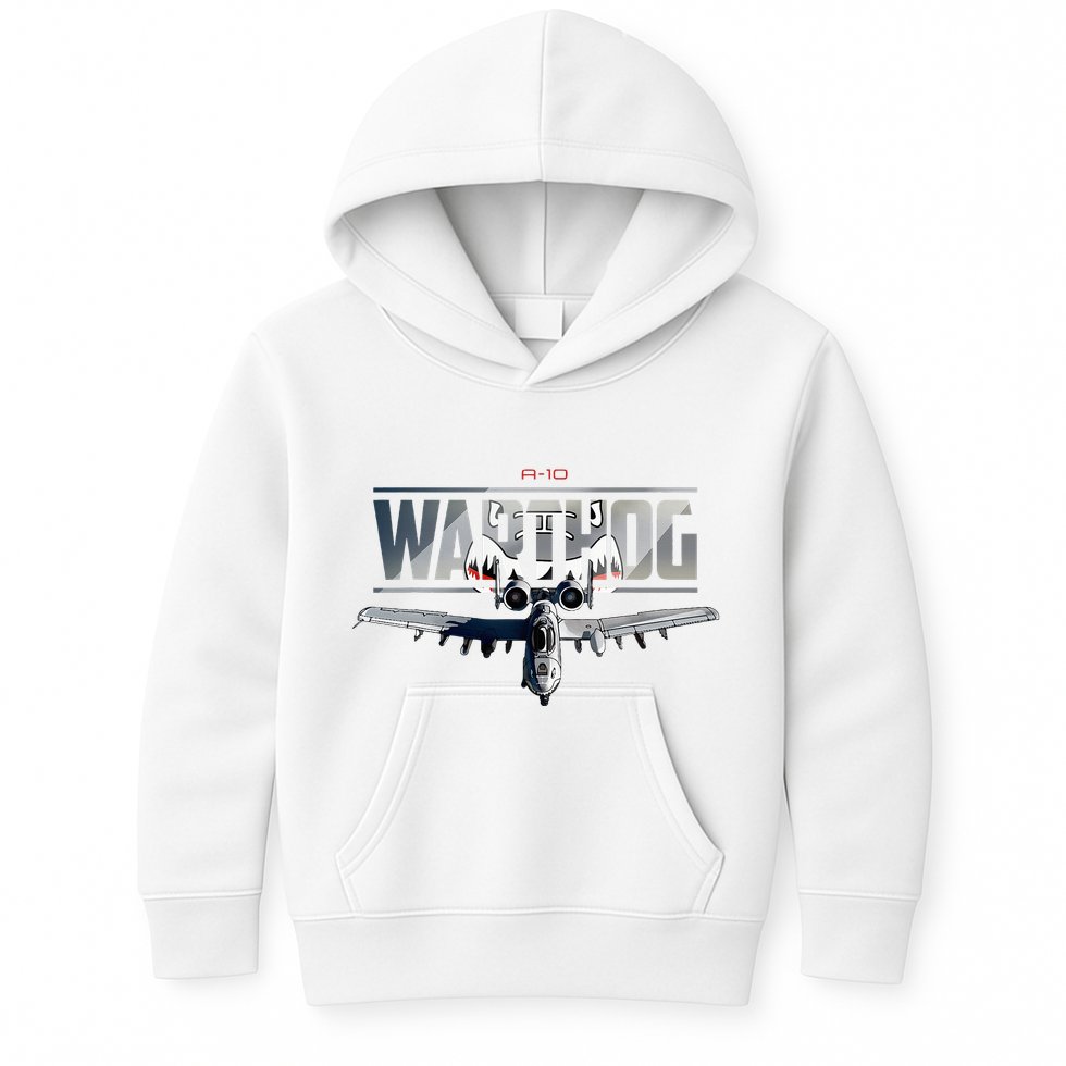American Military Airplane Warthog Pilot Kids Hoodie