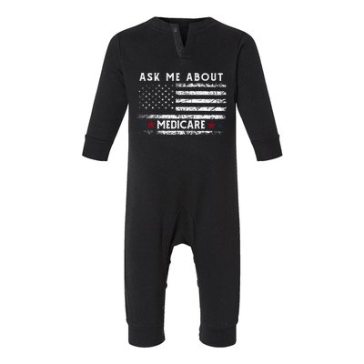 Ask Me About Medicare Health Insurance Consultant Agent Cool Infant Fleece One Piece