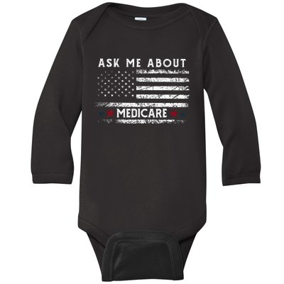 Ask Me About Medicare Health Insurance Consultant Agent Cool Baby Long Sleeve Bodysuit