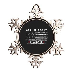 Ask Me About Medicare Health Insurance Consultant Agent Cool Metallic Star Ornament