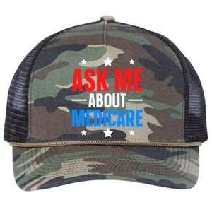 Ask Me About Medicare Retro Rope Trucker Hat Cap