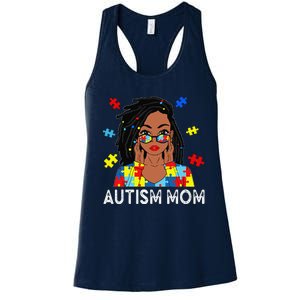 Autism Mom African American LocD Women Autism Awareness Gift Women's Racerback Tank