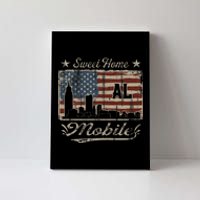 Awesome Mobile Alabama Distressed American Flag Canvas