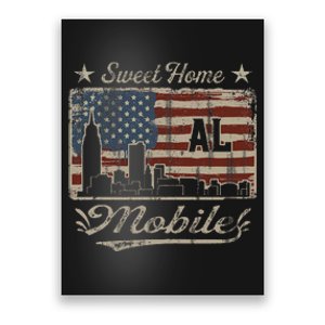 Awesome Mobile Alabama Distressed American Flag Poster