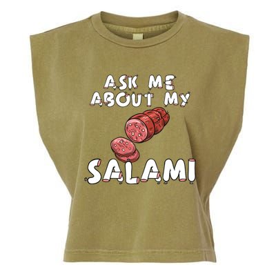 Ask Me About My Salami Chef Butcher Cook S Funny Gift Garment-Dyed Women's Muscle Tee