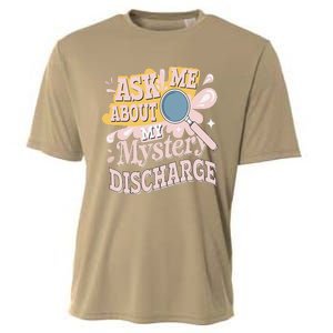 Ask Me About My Mystery Discharge Embarrassing Adult Funny Cooling Performance Crew T-Shirt