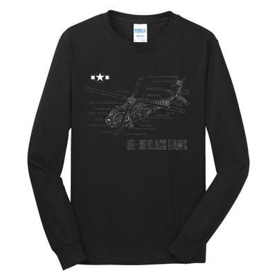 American Military Aircraft UH 60 Black Hawk Helicopter Tall Long Sleeve T-Shirt