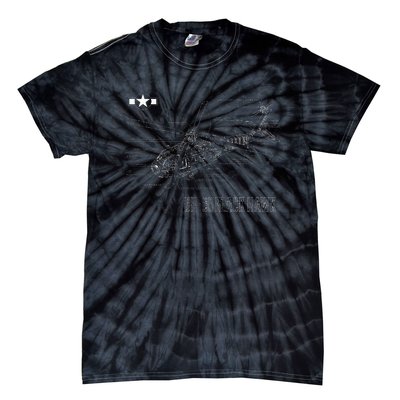 American Military Aircraft UH 60 Black Hawk Helicopter Tie-Dye T-Shirt