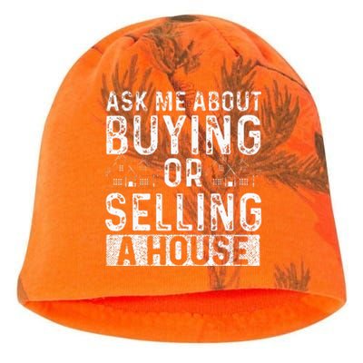 Ask Me About Buying Or Selling A House Real Estate Agent Kati - Camo Knit Beanie