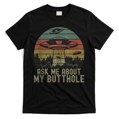Ask Me About My Butthole Funny Retro Vintage Sunset T-Shirt