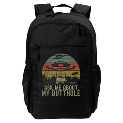 Ask Me About My Butthole Funny Retro Vintage Sunset Backpack
