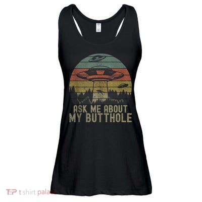 Ask Me About My Butthole Funny Retro Vintage Sunset Ladies Essential Flowy Tank