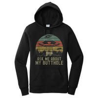 Ask Me About My Butthole Funny Retro Vintage Sunset Women's Pullover Hoodie